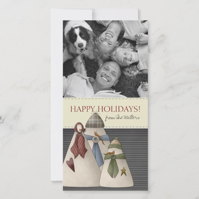 Cartões com fotos de Natal Snowman (Frente)