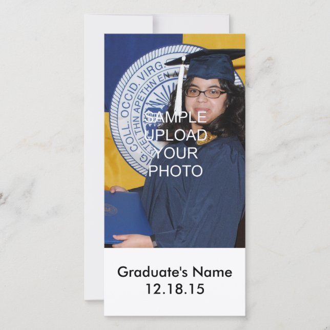 Cartões com fotos Personalizados de Graduação de I (Frente)