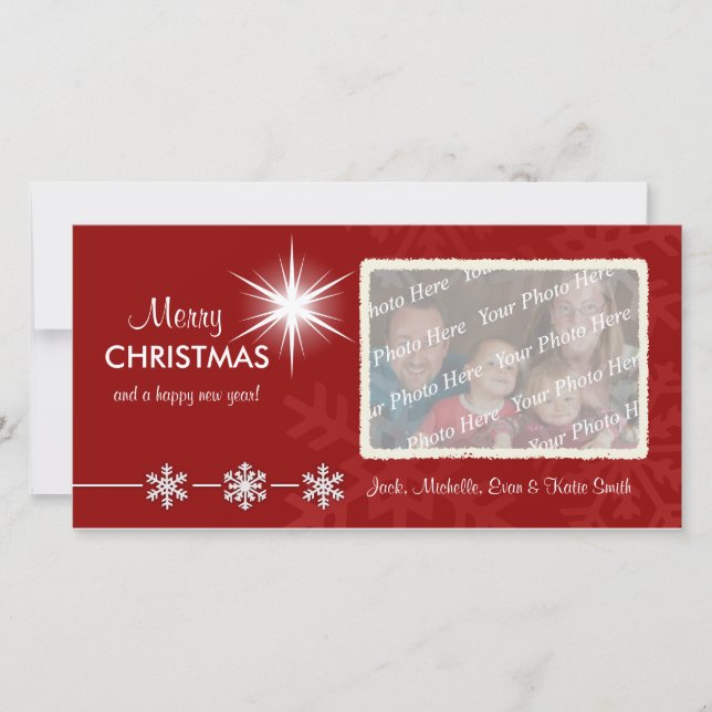 Cartões com fotos personalizados de Natal (Frente)