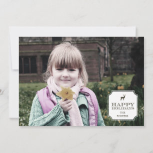 Cartões com fotos sofisticados de feriado de etiqu