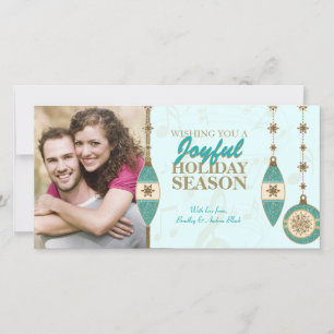 Cartões com fotos Xmas de Ornamentos de Árvores Do