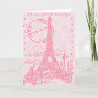 Cartões cor-de-rosa de Eiffel