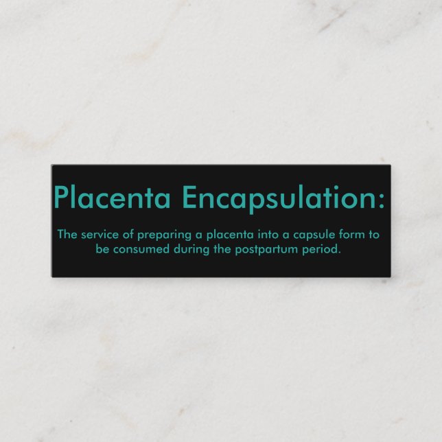 Cartões da capsulagem da placenta (Frente)