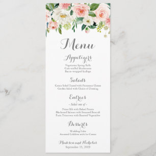 Cartões da cremalheira do menu do casamento da