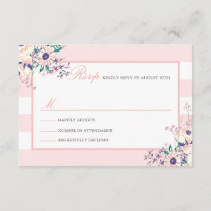 Cartões da flora RSVP do vintage