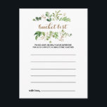 Cartões da Lista de Baldes Elegantes Eucalyptus Le<br><div class="desc">Estes elegantes cartões de balde verde de folha de eucalipto são a atividade perfeita para uma recepção de casamento ou chá de panela tropical. A design apresenta lindas folhas verdes de eucalipto pintadas artesanalmente,  dispostas em formas geométricas,  inspirando beleza natural. O sinal da Lista de baldes é vendido separadamente.</div>