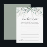 Cartões da Lista de Desejos de Eucalipto com Veget<br><div class="desc">Esses cartões da lista de desejos de eucalipto com vegetação minimalista são a atividade perfeita para uma recepção de casamento rústico ou chá de noiva. O design apresenta folhas de eucalipto verde elegantes aquareladas.

O sinal da Lista de Desejos é vendido separadamente.</div>