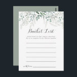 Cartões da Lista de Desejos de Eucalipto com Veget<br><div class="desc">Esses cartões da lista de desejos de eucalipto com vegetação minimalista são a atividade perfeita para uma recepção de casamento rústico ou chá de noiva. O design apresenta folhas de eucalipto verde elegantes aquareladas.

O sinal da Lista de Desejos é vendido separadamente.</div>