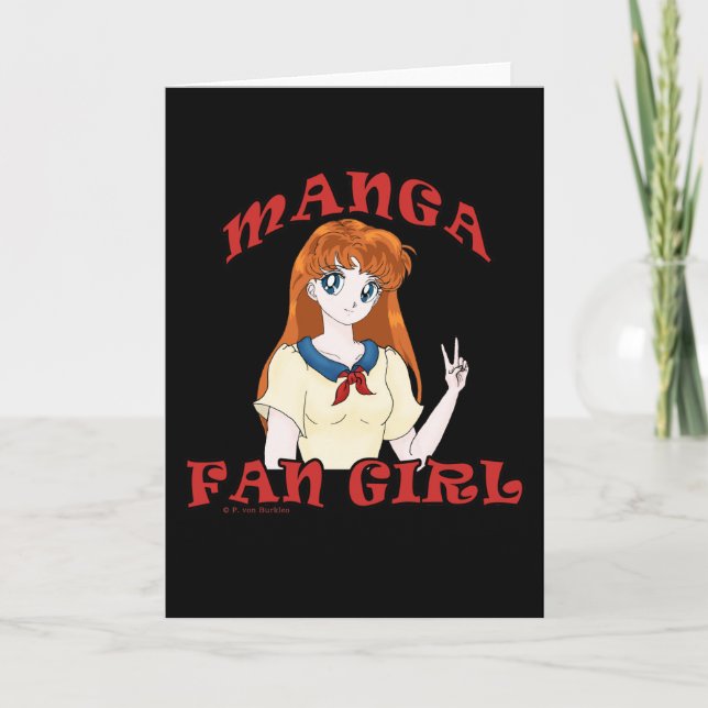 Cartões da menina do fã de Manga (Frente)