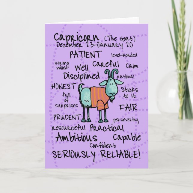 cartões da palavra do zodíaco - capricorn (Frente)