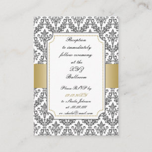 cartões da recepção de casamento tema damasco do