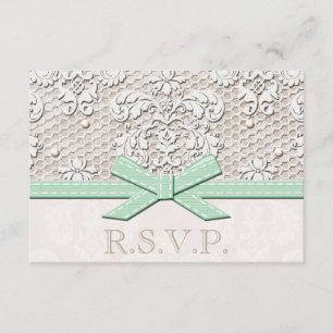 Cartões da resposta do casamento do laço RSVP do