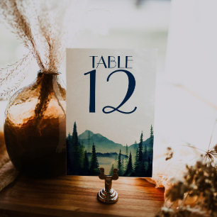 Cartões de acampamento da mesa do casamento