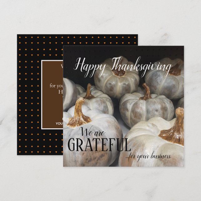 Cartões de Ação de Graças para Pequenas Empresas P (Frente/Verso)