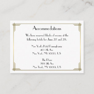 Cartões de Acomodação de Casamento Branco Great Ga