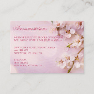 Cartões de Acomodação de Casamento Elegante Flor d