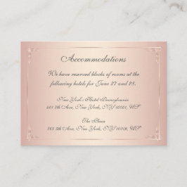 Cartões de Acomodação de Casamento Elegante Rosa