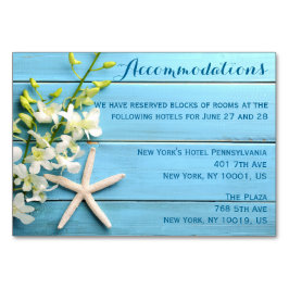 Cartões de Acomodação de Casamento Starfish Orquíd