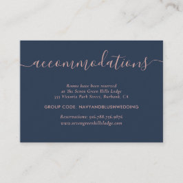 Cartões de Acomodação de Hotel para Casamento Azul