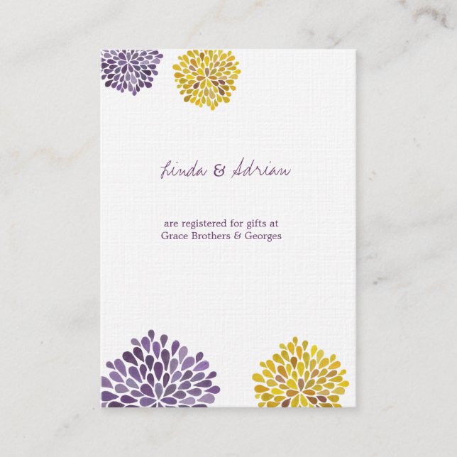 Cartões de Acompanhamento de Casamento com Flores  (Frente)