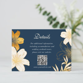 Cartões de Acompanhamento de Casamento de Flor Azu