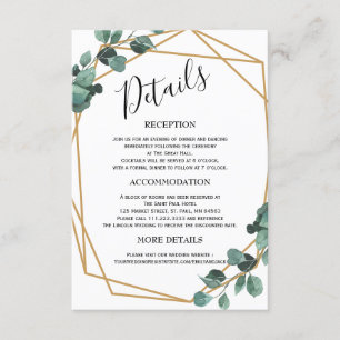 Cartões de Acompanhamento de Casamento Minimalista