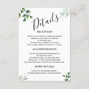 Cartões de Acompanhamento de Casamento Minimalista