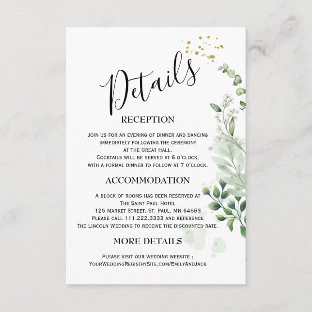Cartões de Acompanhamento de Casamento Minimalista (Frente)