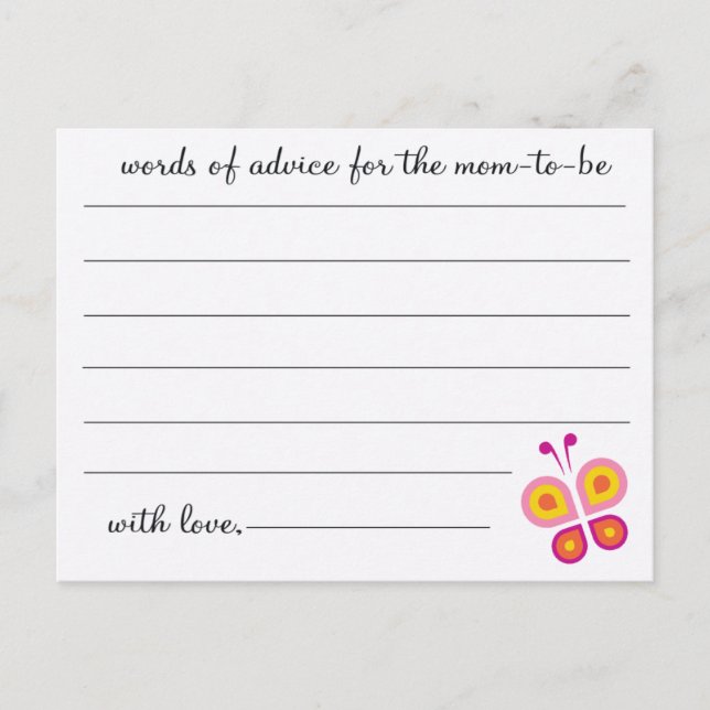 Cartões de aconselhamento sobre Chás de fraldas bo (Frente)