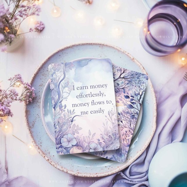 Cartões de Afirmação bonito, aspas púrpuras (Criador carregado)