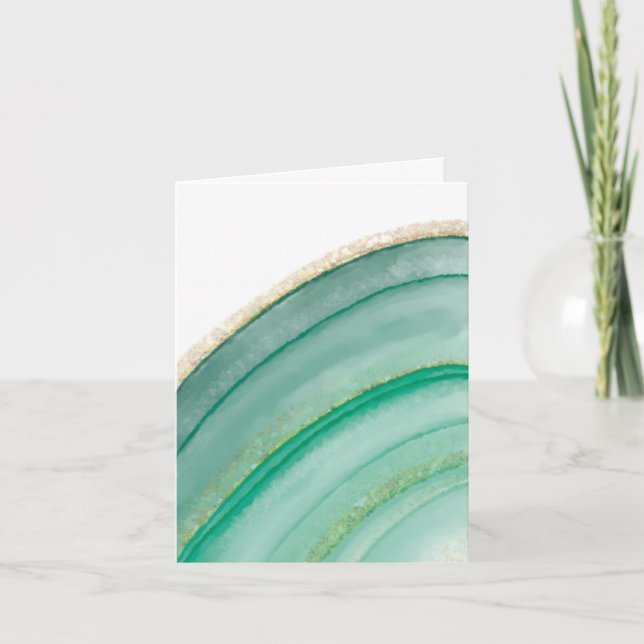 Cartões de Agata Verde e Dourado (Frente)