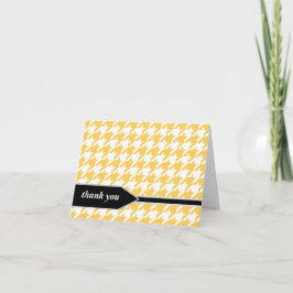 Cartões de agradecimento amarelos com xadrez elega