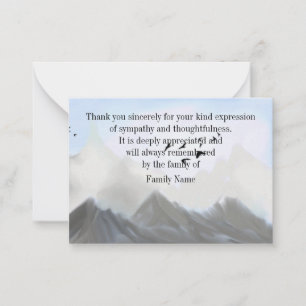 Cartões de agradecimento após funeral com pintura 