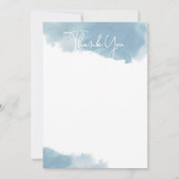 Cartões de Agradecimento Aquarela Azul Céu