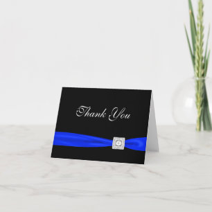 Cartões de Agradecimento Azul Marinho Preto da Mar