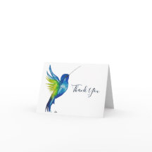 Cartões de Agradecimento Beija-flor Azul