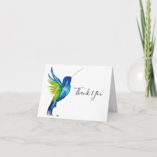 Cartões de Agradecimento Beija-flor Azul
