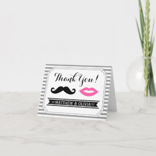 Cartões de Agradecimento Bigode e Lábios