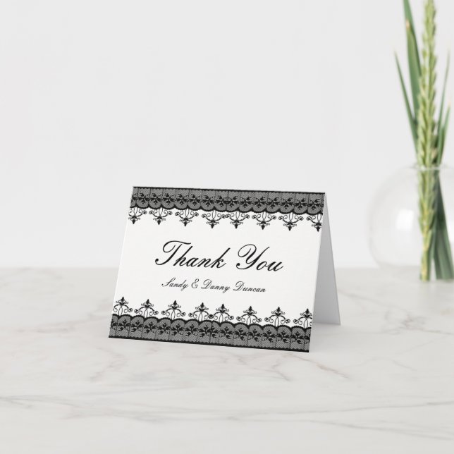 Cartões de Agradecimento Black Lace (Frente)