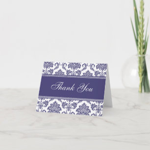 Cartões de Agradecimento Blue Damask