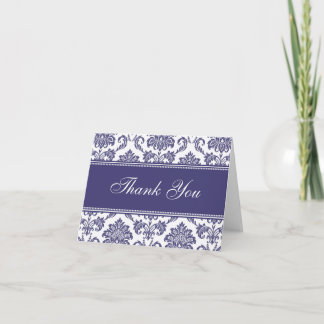 Cartões de Agradecimento Blue Damask