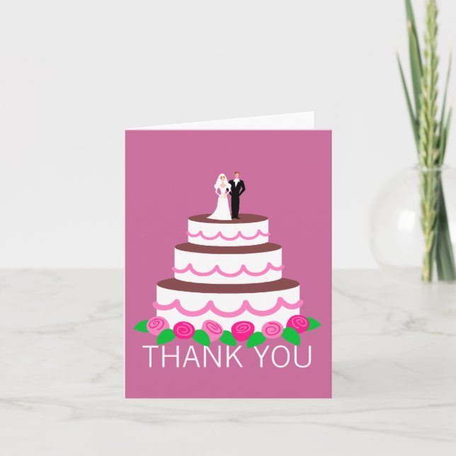 Cartões de Agradecimento Bolo de Casamento (Frente)