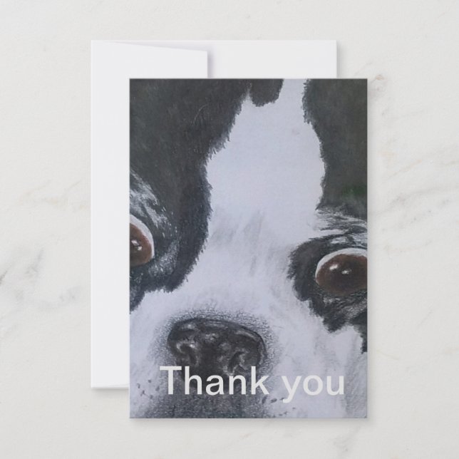 Cartões de Agradecimento Boston Terrier (Frente)