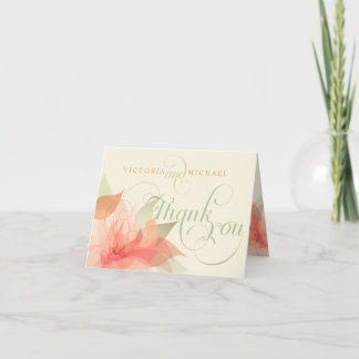 Cartões de Agradecimento Casamento Floral Abstrato