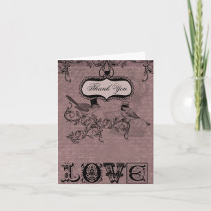 Cartões de Agradecimento Casamento Pássaros do Amo