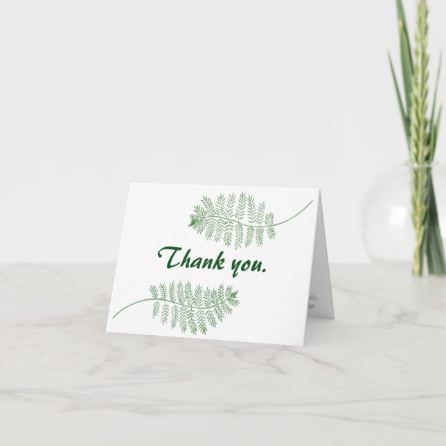 Cartões de Agradecimento Casamento Samambaia Verde (Frente)