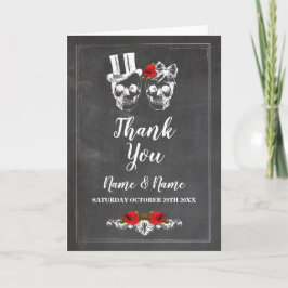 Cartões de Agradecimento Caveiras Casamento Hallow