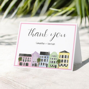 Cartões de Agradecimento Charleston Wedding Rainbo