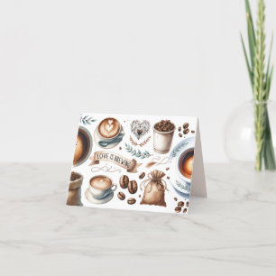 Cartões de Agradecimento com Tema de Café