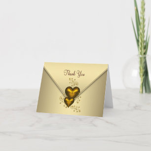 Cartões de Agradecimento Coração Dourado